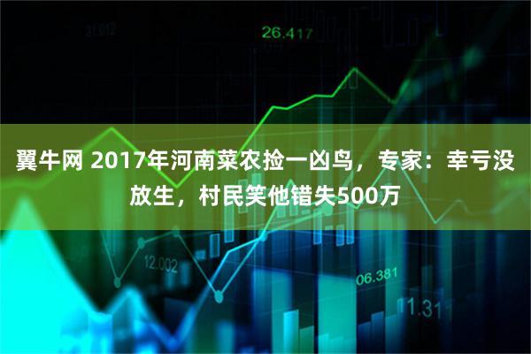翼牛网 2017年河南菜农捡一凶鸟，专家：幸亏没放生，村民笑他错失500万